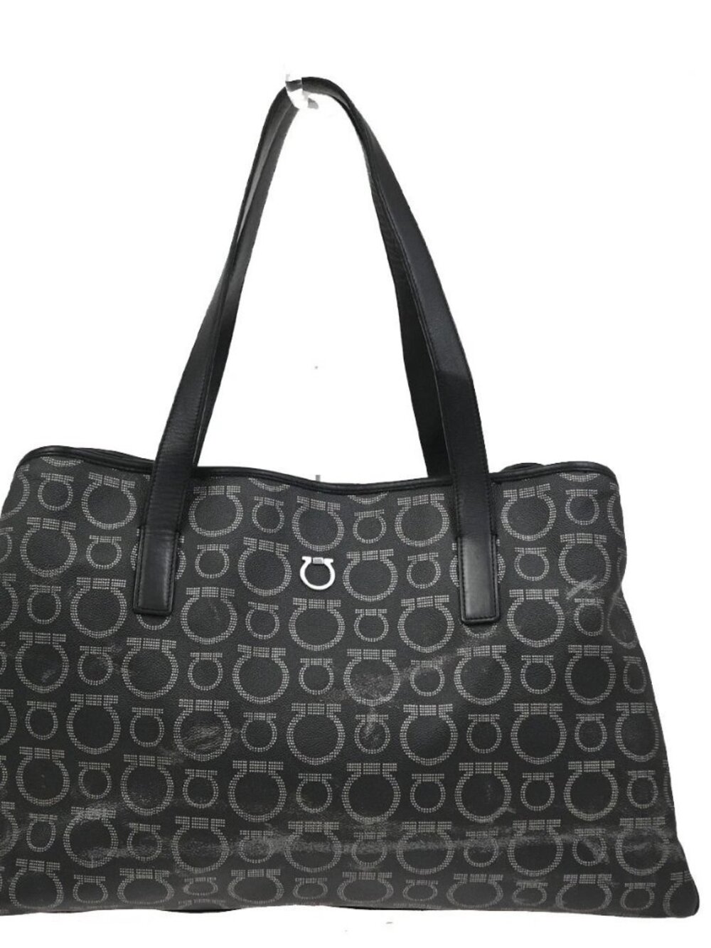 SALVATORE FERRAGAMO Gancini Hand Tote Bag Leather Black SHW Italy 67KD534